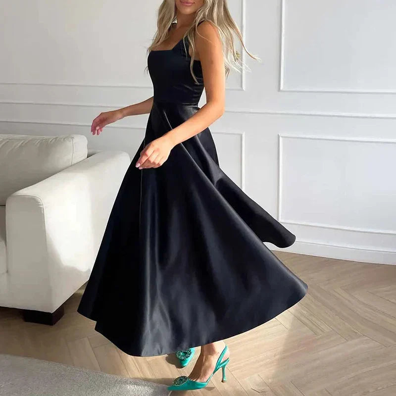 EP | Maxi-robe moderne sans manches taille haute pour femmes