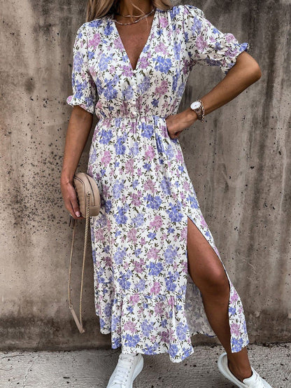 ND | Karen - Robe maxi à motifs et décolleté en V