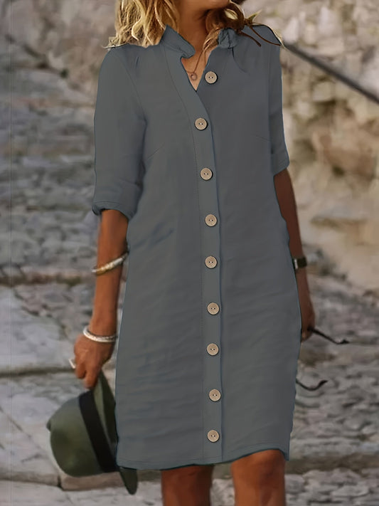 EP | robe midi élégante boutonnée pour vêtements décontractés mode féminine