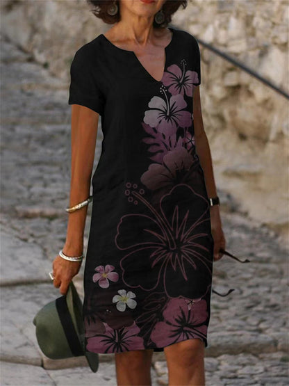 EP | Robe midi à manches courtes et décolleté en V