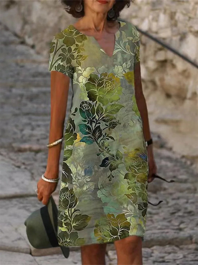 EP | Robe midi à manches courtes et décolleté en V