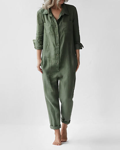 ND | Jumpsuit à manches longues avec boutons et poches