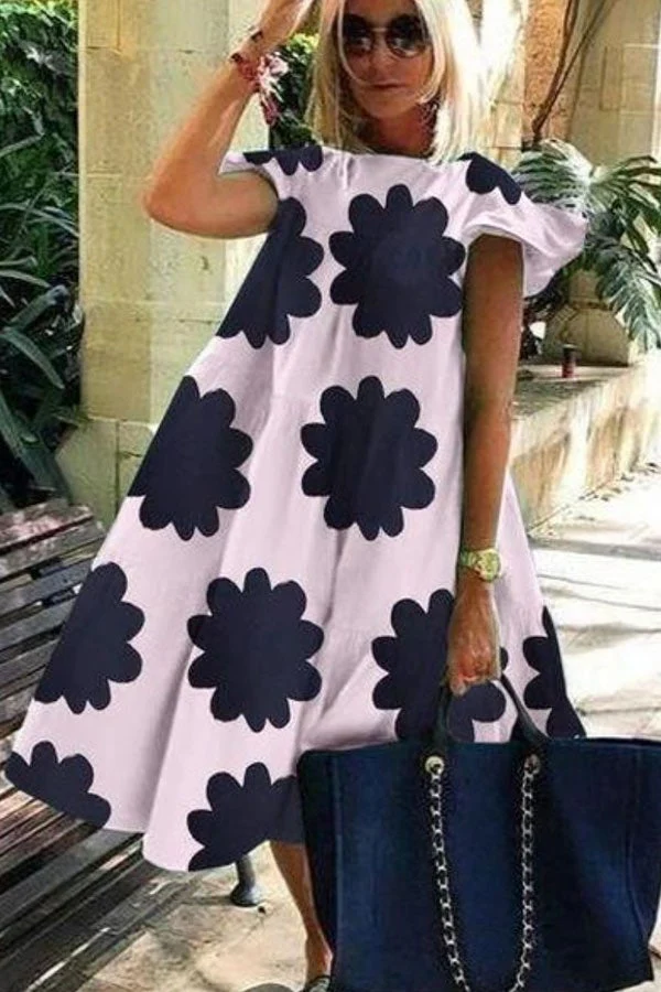 ND | Robe en ligne A avec un imprimé charmant et doux