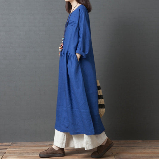 EP | Femmes Style coréen Lâches robes maxi en lin