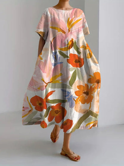 ND | Robe décontractée pour femmes au design floral rétro