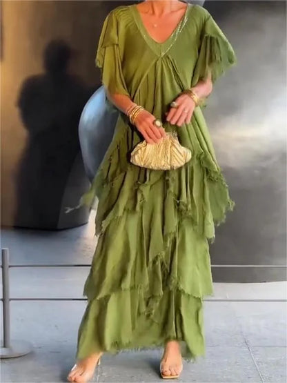 EP | Maxi-robe élégante avec décolleté plongeant