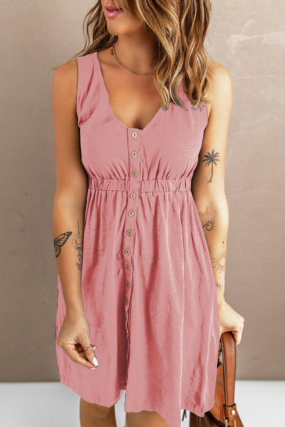 ND | mini-robe sans manches avec patte de boutonnage
