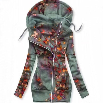 ND | Sweat à capuche zippé asymétrique artistique