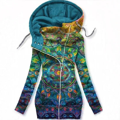 ND | Sweat à capuche zippé asymétrique artistique