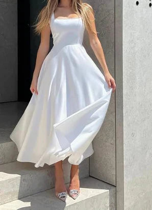 EP | Maxi-robe moderne sans manches taille haute pour femmes