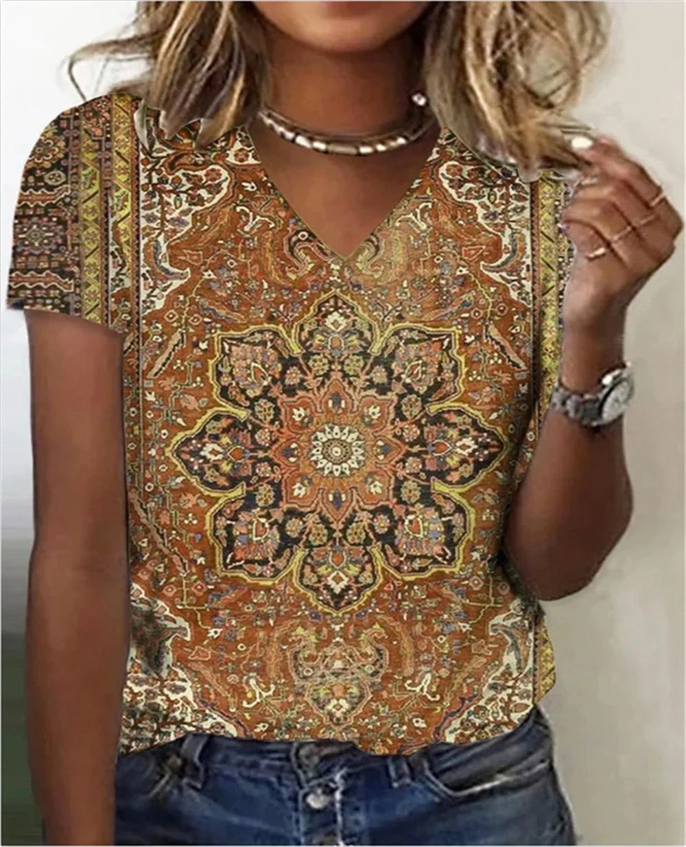 EP | chemise à col en V style vintage