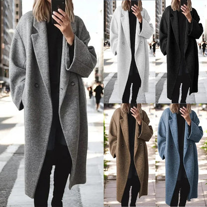 EP | Manteau long en laine mélangée grande taille