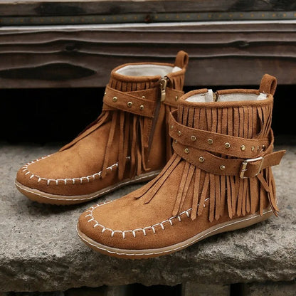 EP | Bottes mocassin à franges boho