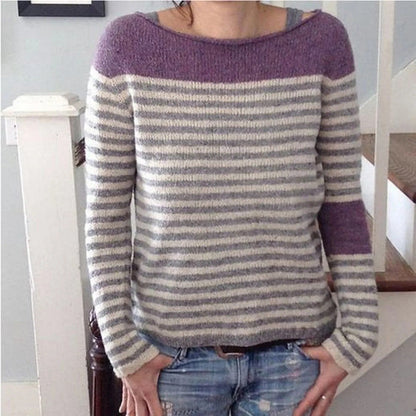 EP | pull en maille color block avec manches rayées