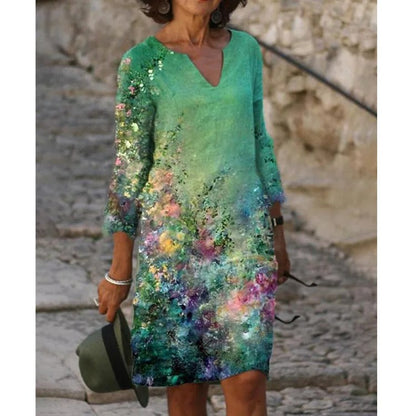 EP | Robe midi avec décolleté en V et imprimé fleuri