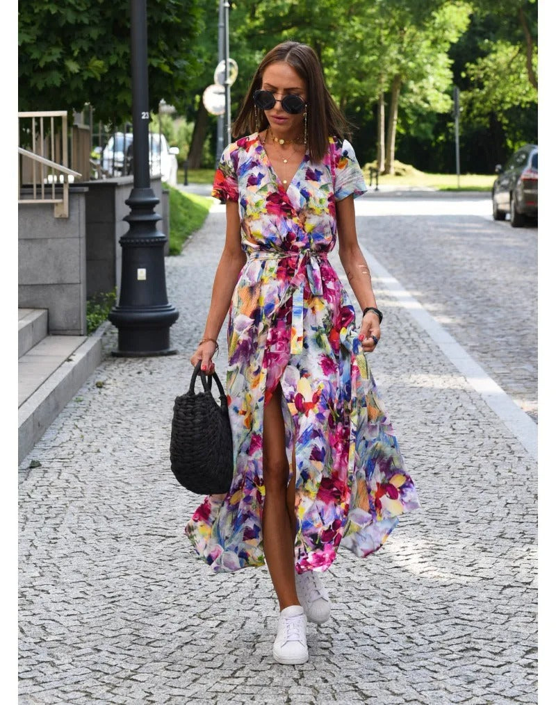 EP | Robe midi d'été imprimée avec fente