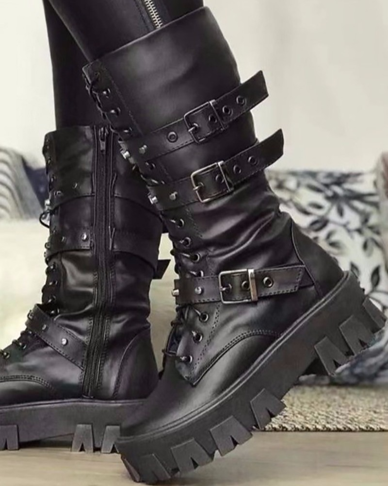 ND | Bottes avec fermeture éclair et boucles