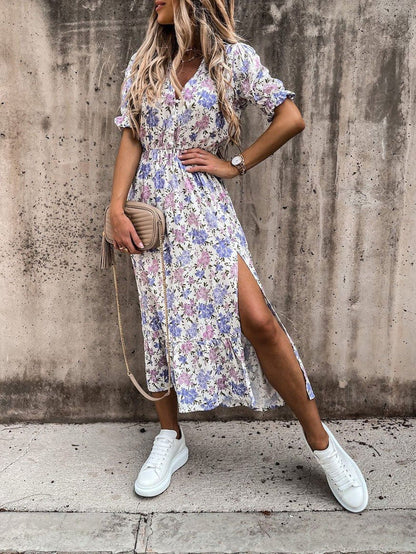 ND | Karen - Robe maxi à motifs et décolleté en V