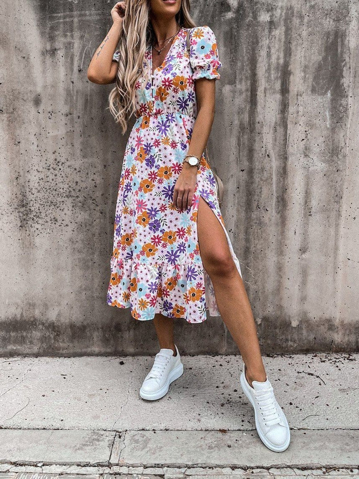 ND | Karen - Robe maxi à motifs et décolleté en V