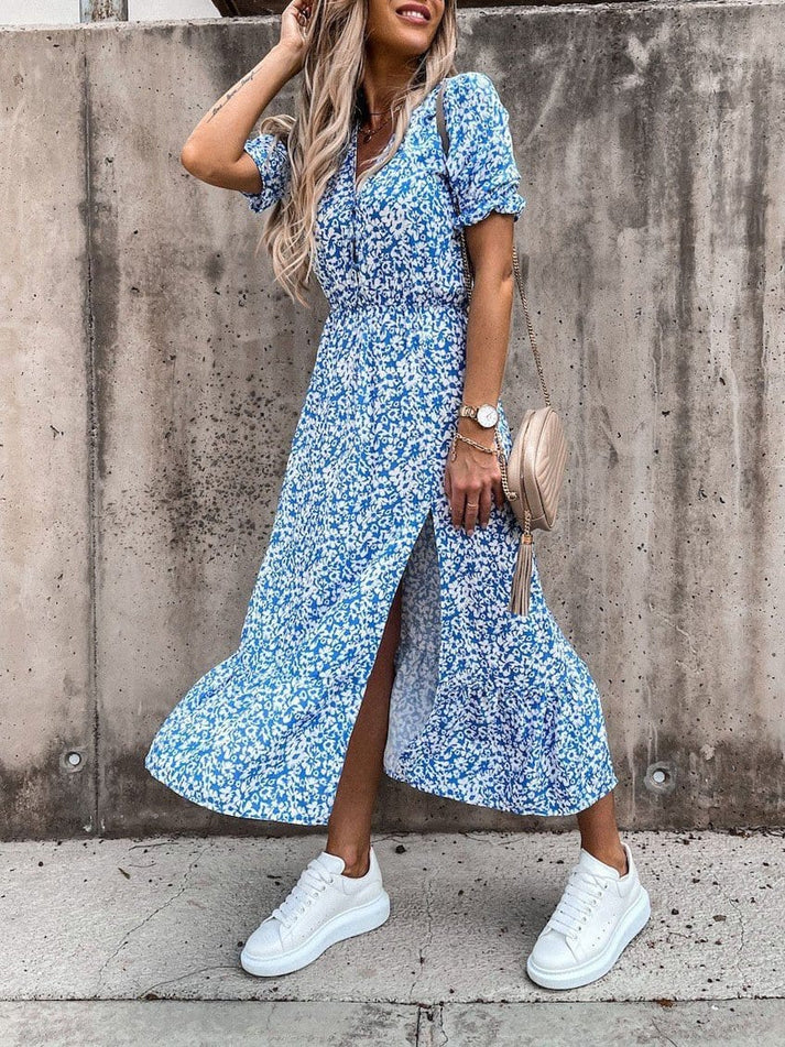 ND | Karen - Robe maxi à motifs et décolleté en V