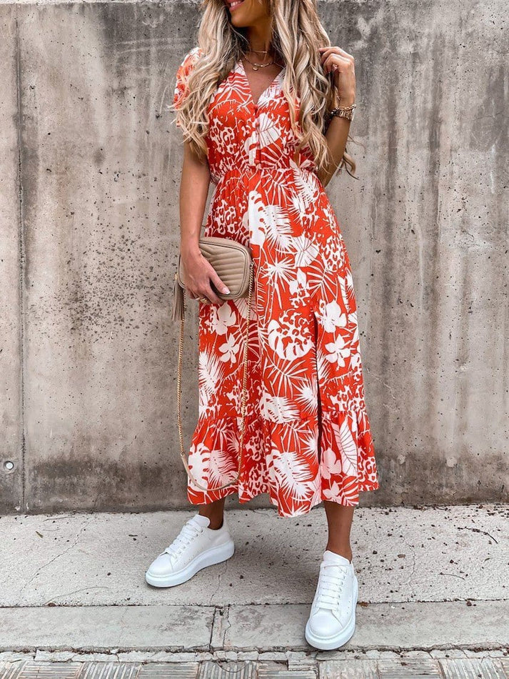 ND | Karen - Robe maxi à motifs et décolleté en V