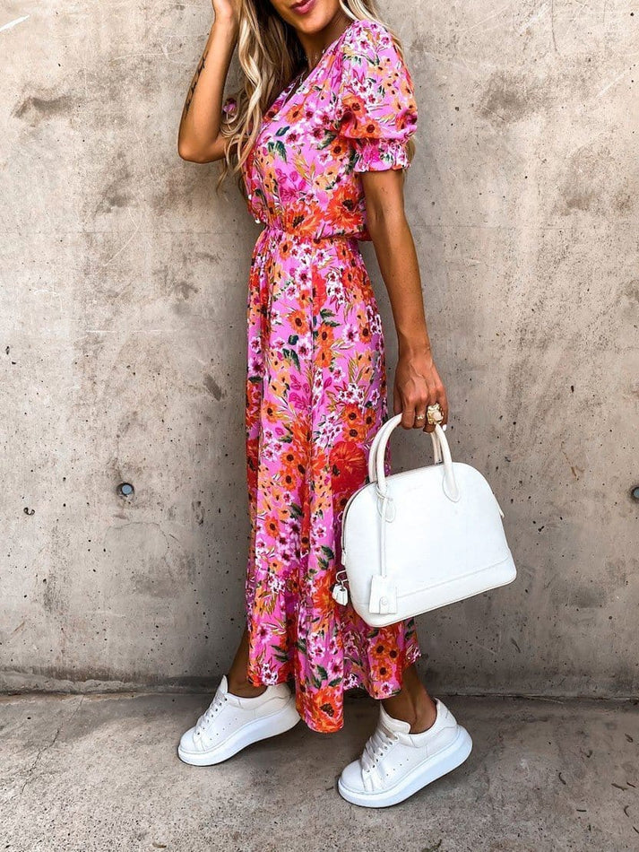 ND | Karen - Robe maxi à motifs et décolleté en V