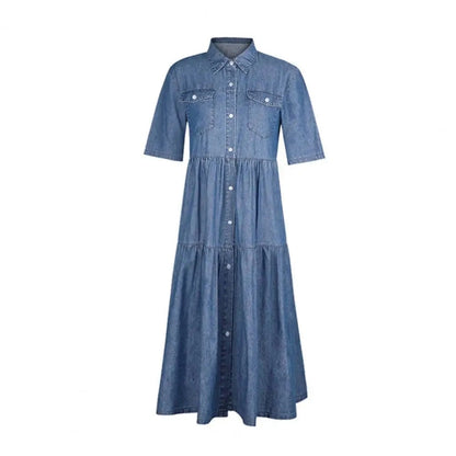 EP | Robe en denim à manches courtes