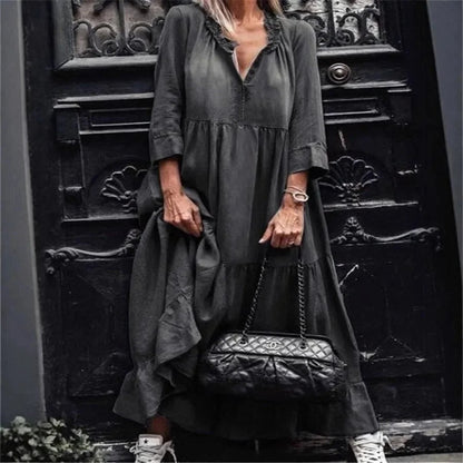 EP | style européen denim lavable robes à manches longues