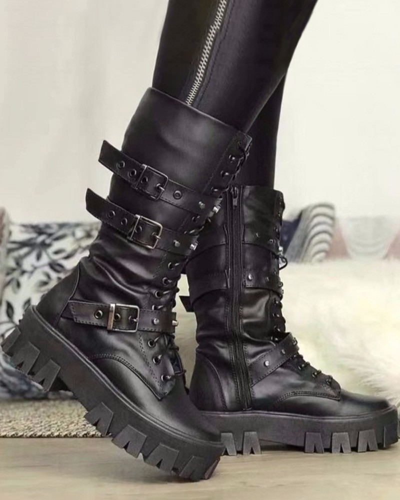 ND | Bottes avec fermeture éclair et boucles